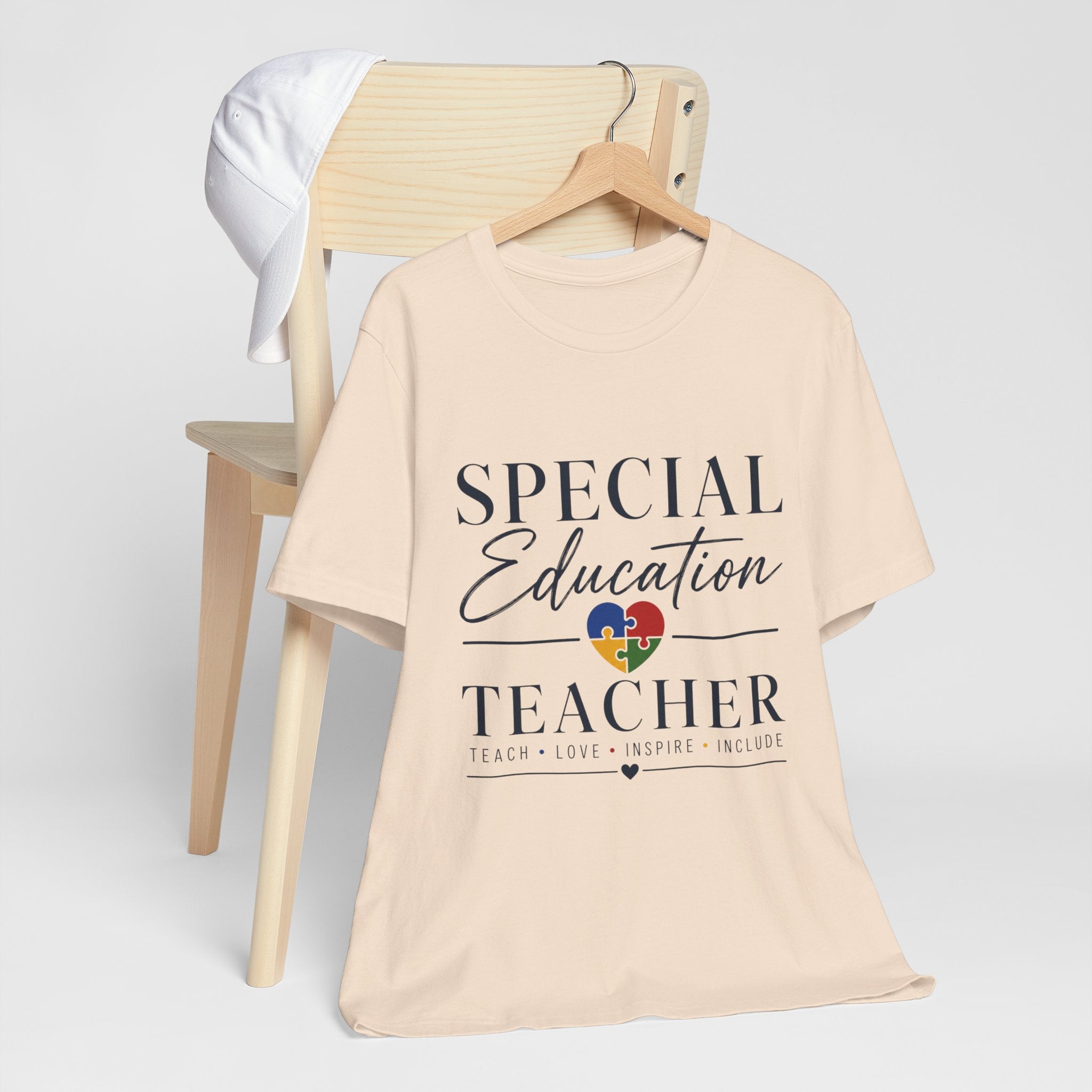 Special Education Teacher Shirt | Teach Love Inspire T-Shirt | Puzzle Heart Graphic Tee | Autism Acceptance Gift | Inclusive Teacher