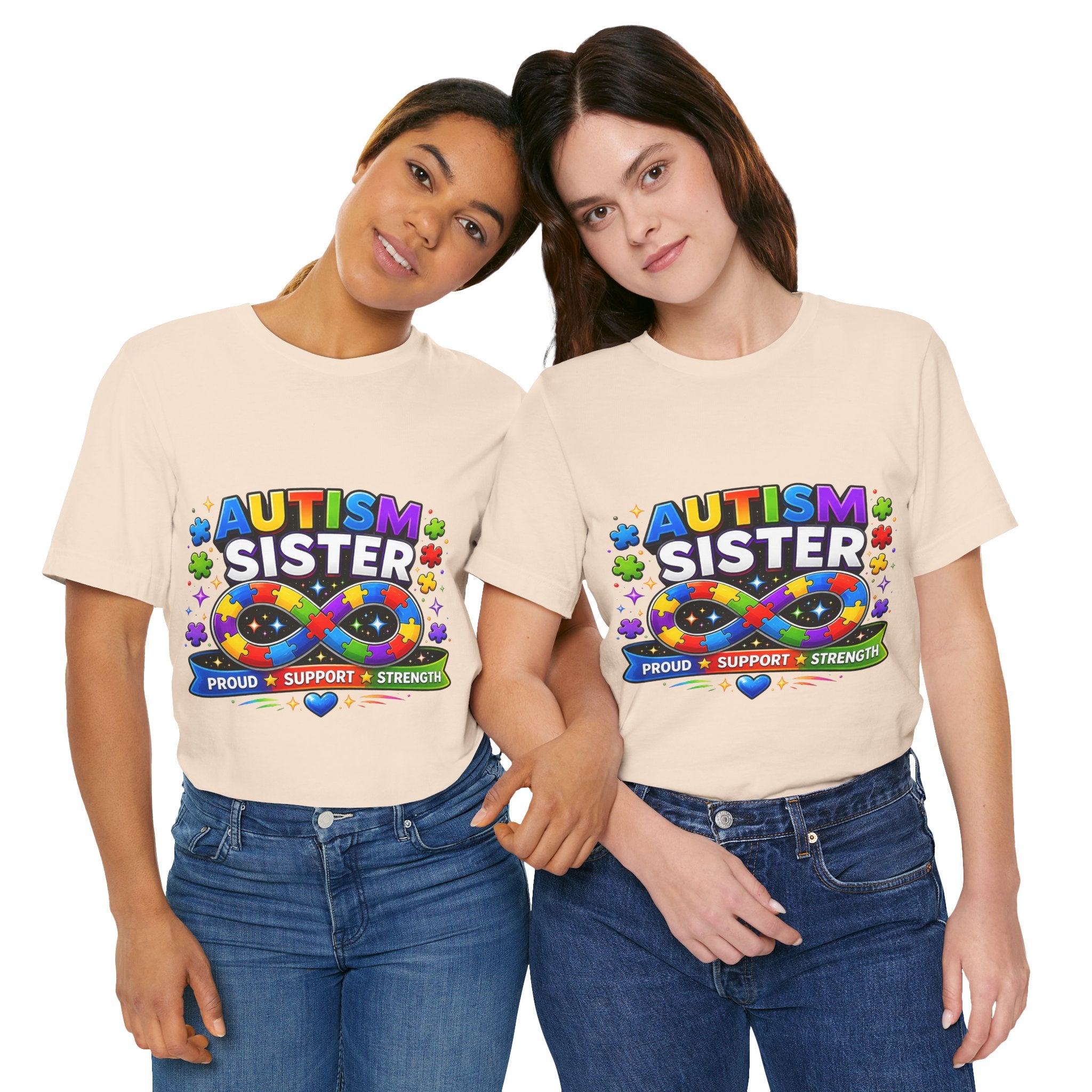 Autism Sister Tee | Puzzle Infinity Support Strength Shirt