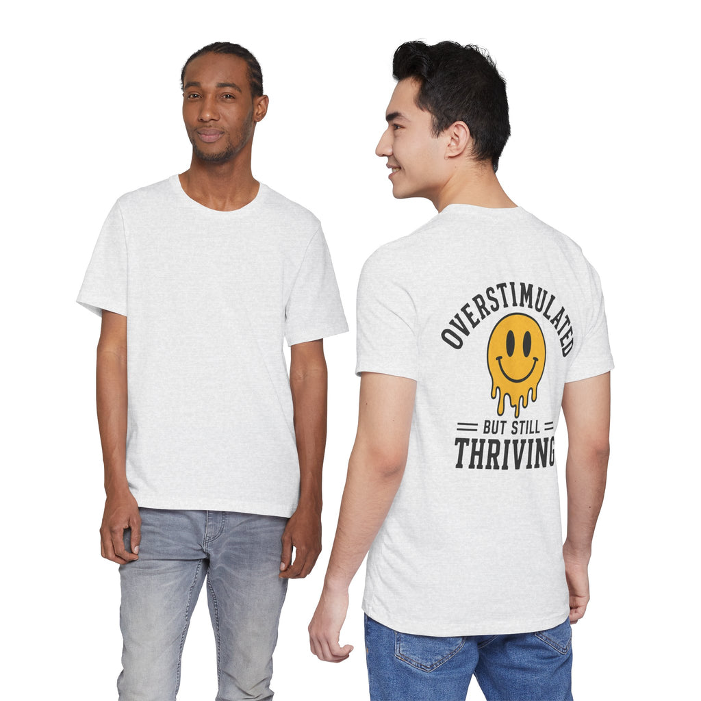 Overstimulated But Still Thriving Shirt | Smiley Face Tee | Neurodivergent Shirt | ADHD Autism Mental Health Gift | Introvert Tee