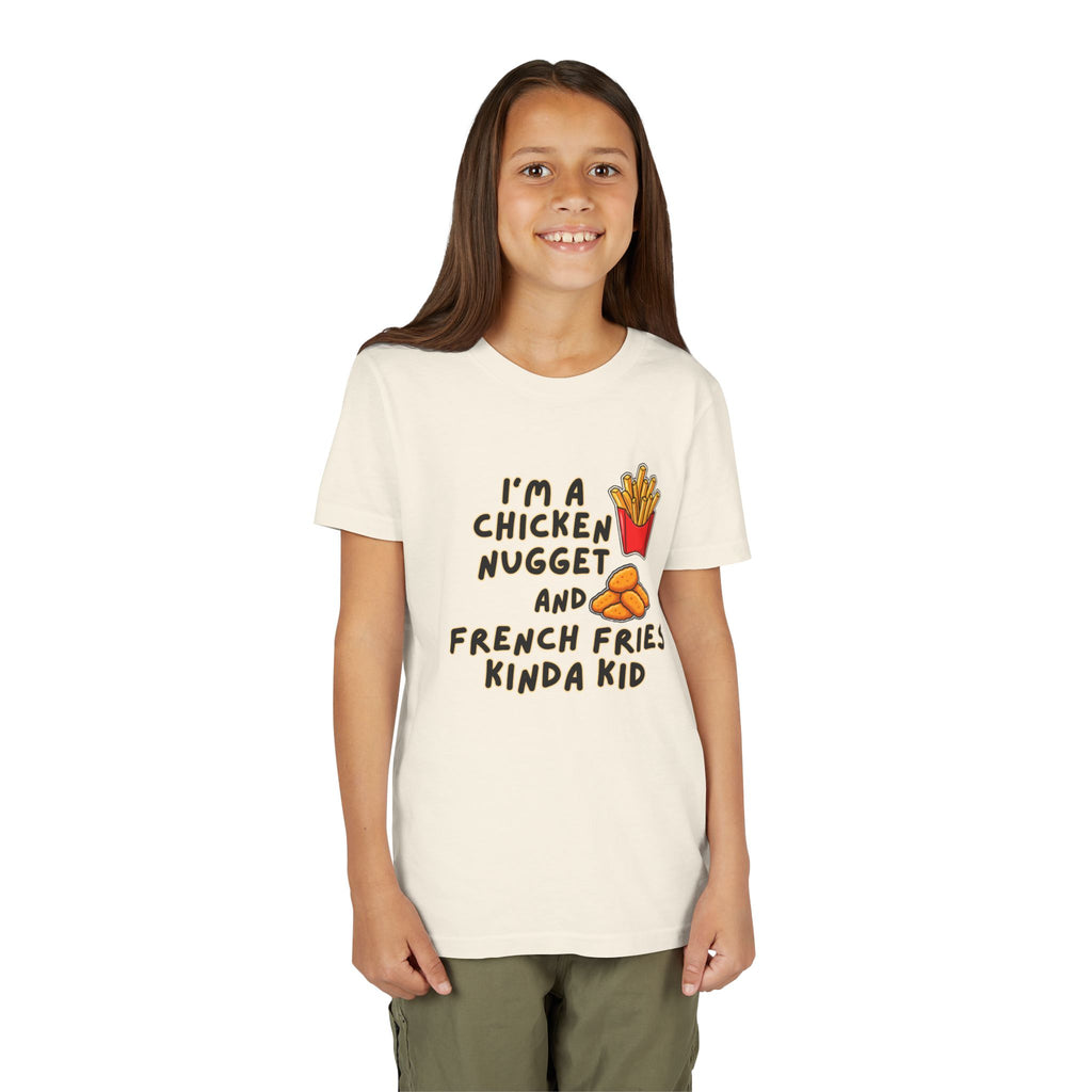 I'm A Chicken Nugget And French Fries Kinda Kid Youth Tee, Autism Picky Eater Shirt, Kids Food Humor Tee, Autism Sensory Eating Gift