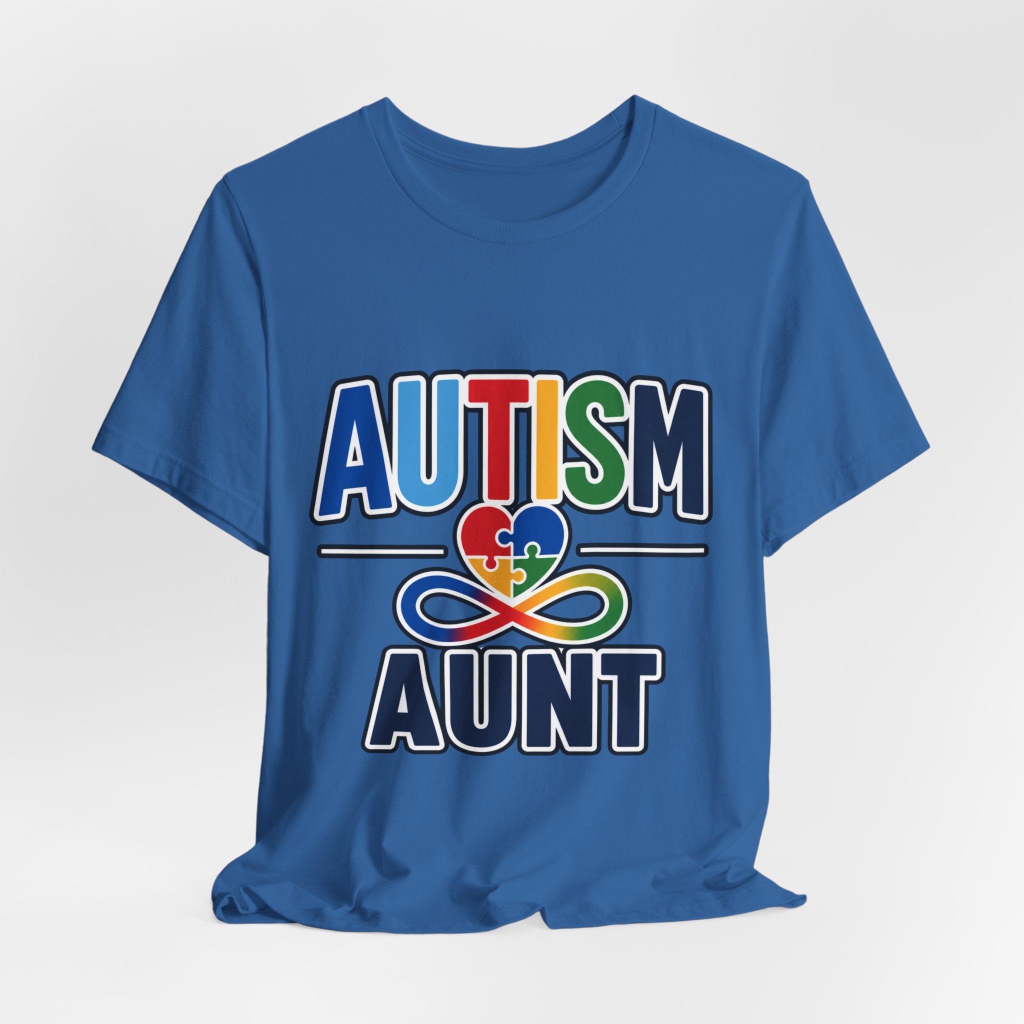 Autism Aunt Shirt | Colorful Puzzle Heart Tee | Autism Acceptance Gift for Aunt | Neurodiversity Awareness T-Shirt | Family Apparel