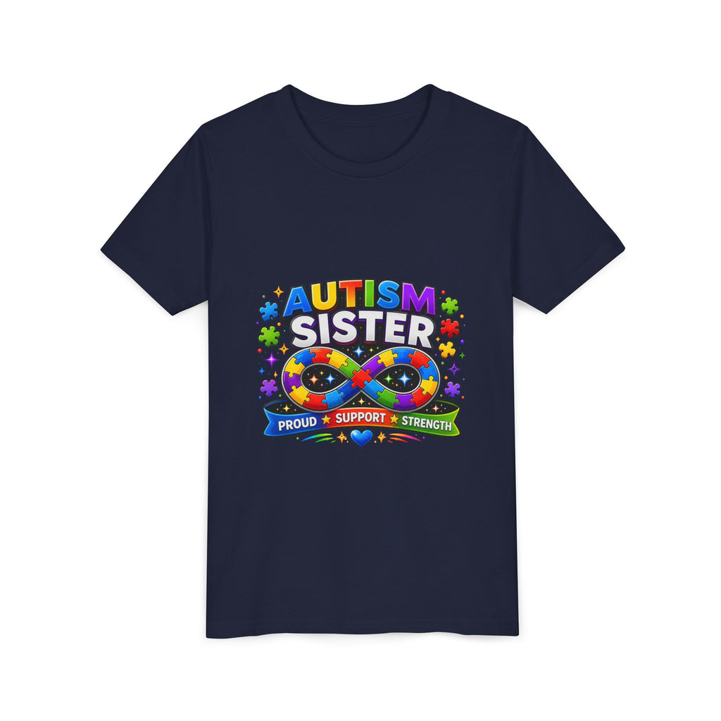 Autism Sister Shirt | Autism Sibling Tee | Infinity Puzzle Shirt | Proud Support Strength | Autism Acceptance Gift for Sister