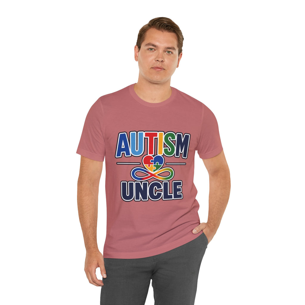 Autism Uncle Shirt | Proud Autism Uncle T-Shirt | Colorful Puzzle Ribbon Infinity Design | Autism Awareness & Acceptance Gift | Special Needs Family Apparel