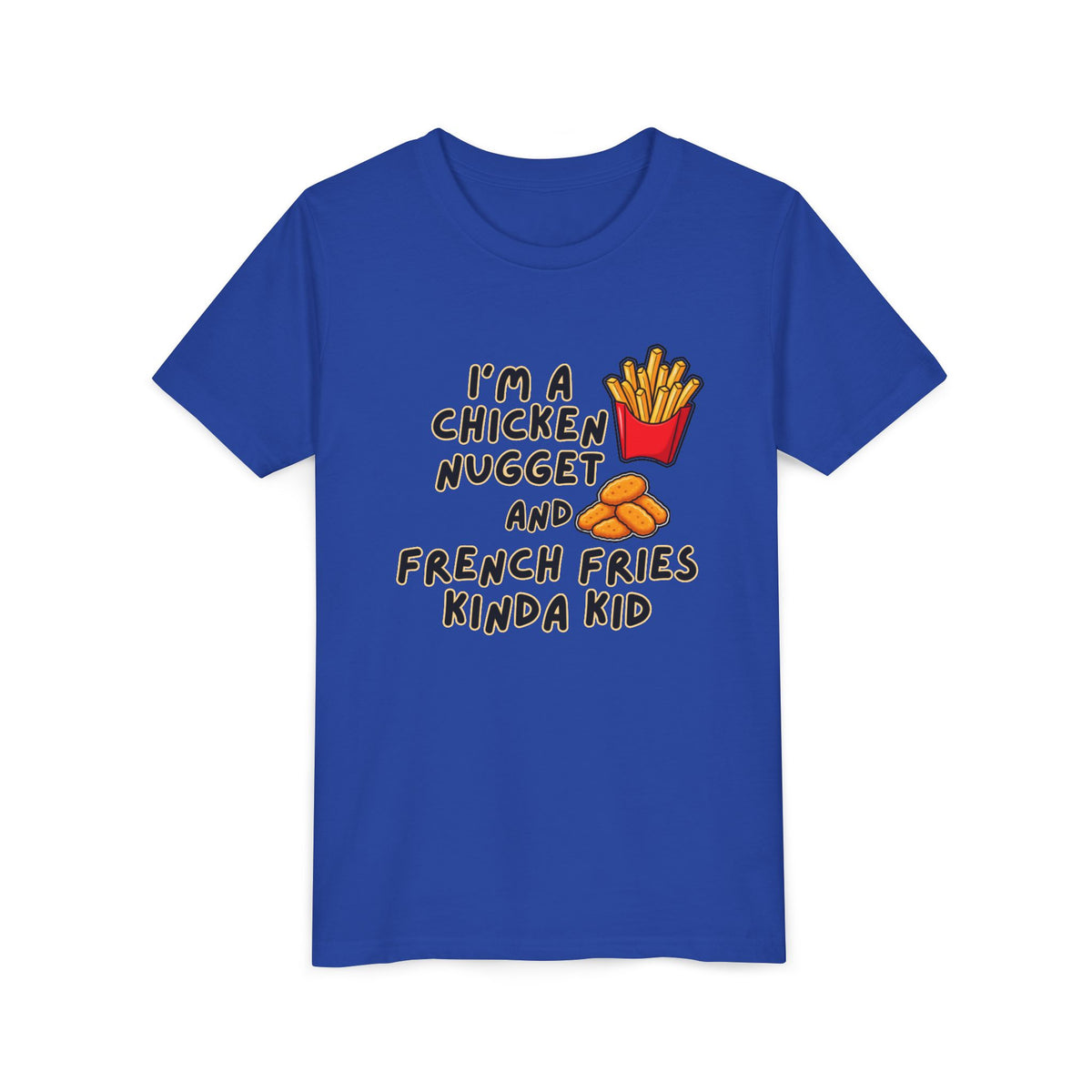 I'm A Chicken Nugget And French Fries Kinda Kid Youth Tee, Autism Picky Eater Shirt, Kids Food Humor Tee, Autism Sensory Eating Gift