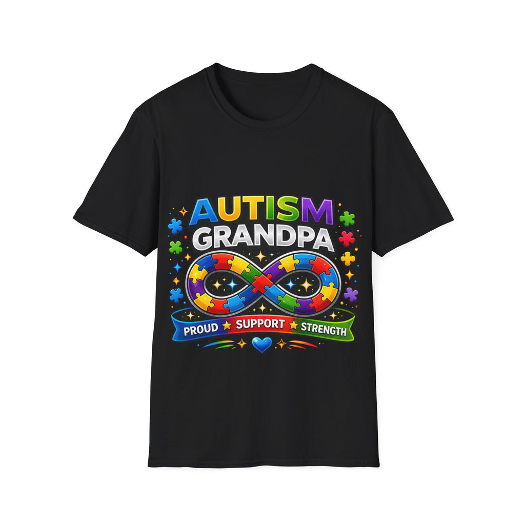 Autism Grandpa Shirt | Proud Autism Grandpa Tee | Puzzle Ribbon Infinity T-Shirt | Autism Awareness Gift for Grandpa