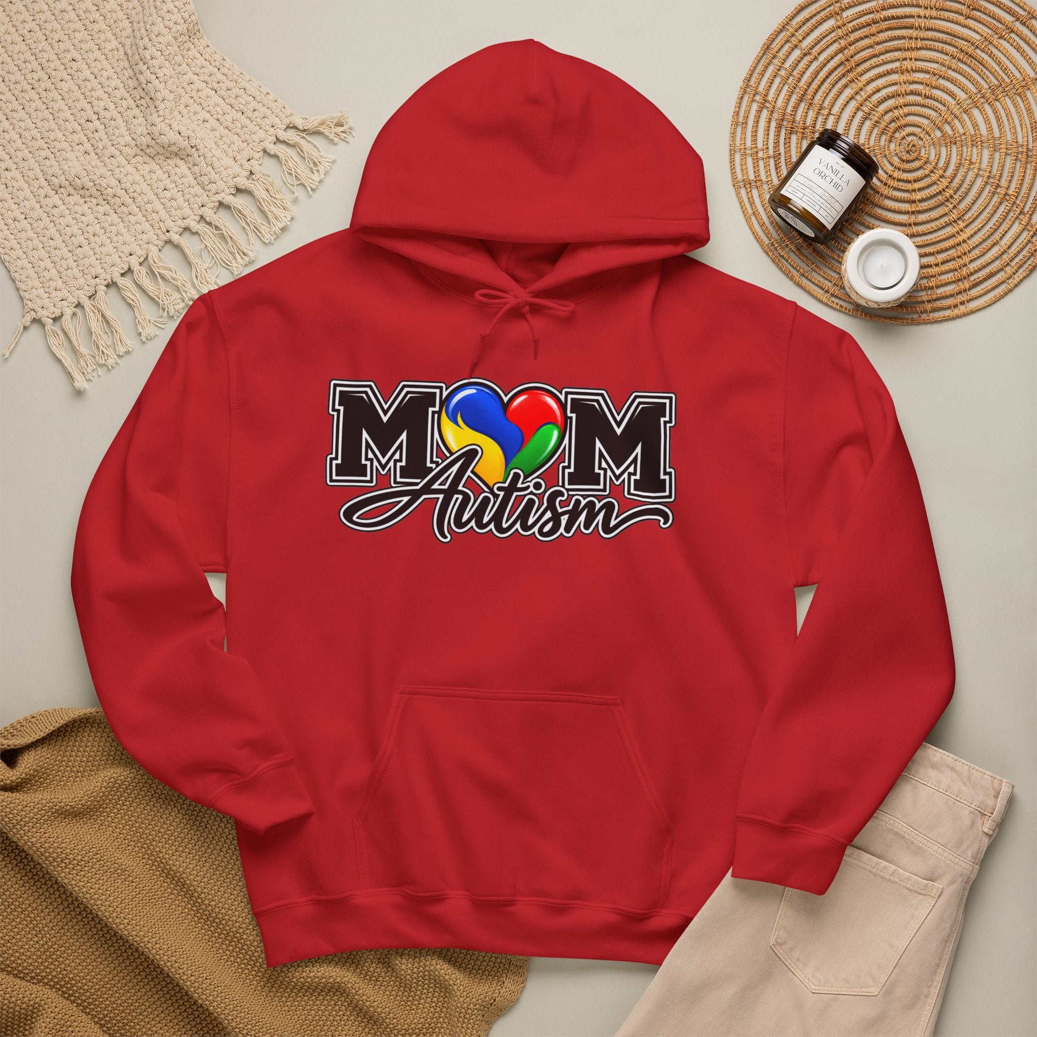 Mom Autism Heart Puzzle Hoodie, Autism Awareness Sweatshirt, Autism Mom Gift Crewneck, Autism Acceptance Family Apparel