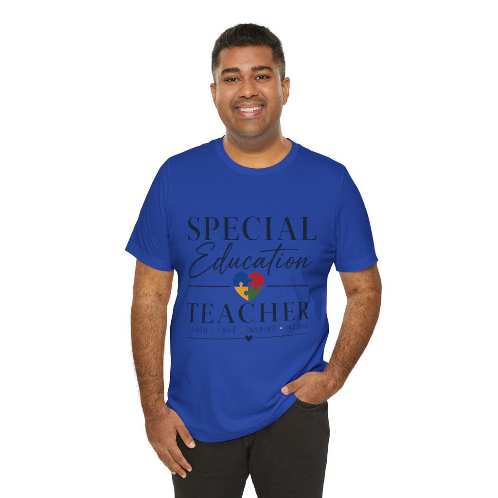 Special Education Teacher Shirt | Teach Love Inspire T-Shirt | Puzzle Heart Graphic Tee | Autism Acceptance Gift | Inclusive Teacher