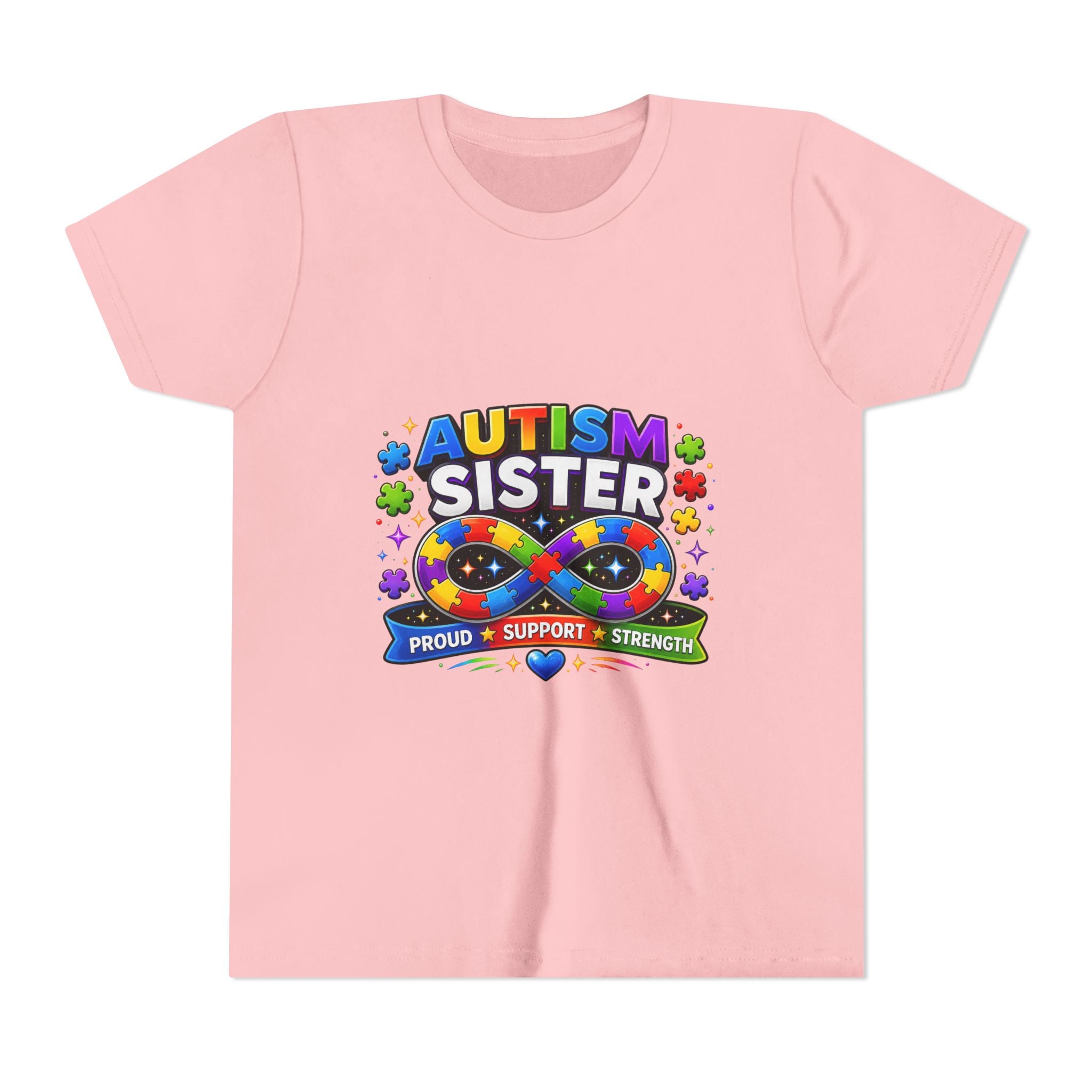 Autism Sister Shirt | Autism Sibling Tee | Infinity Puzzle Shirt | Proud Support Strength | Autism Acceptance Gift for Sister