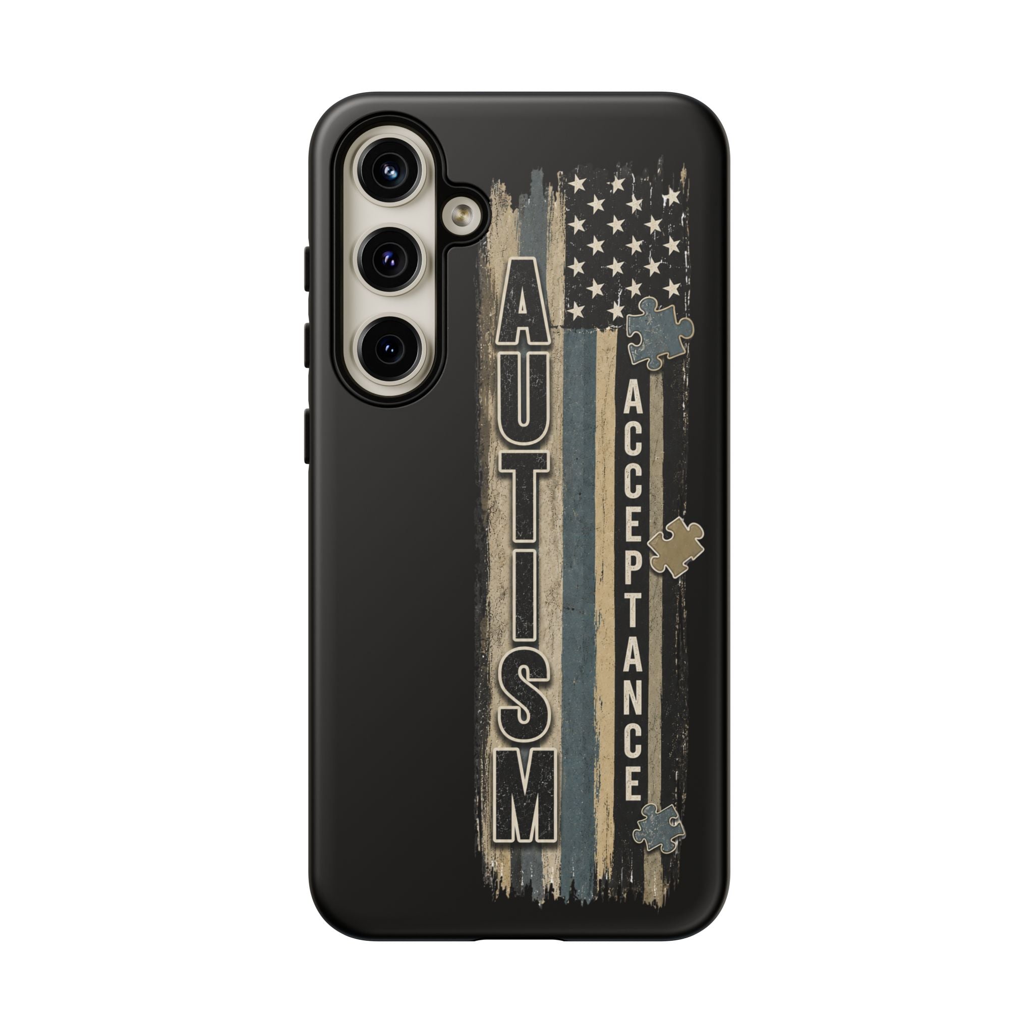 Autism Acceptance Phone Case Puzzle Piece Flag iPhone Samsung Tough Case Autism Awareness Neurodiversity Gift Special Needs Case