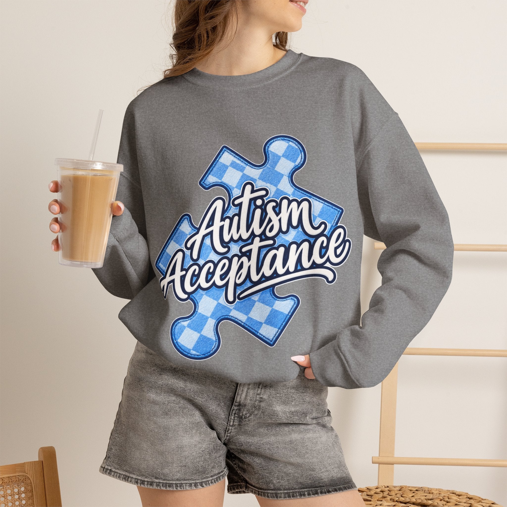 Autism Acceptance Sweatshirt, Puzzle Piece Awareness Crewneck, Autism Advocate Hoodie, Neurodiversity Gift, Autism Family Apparel