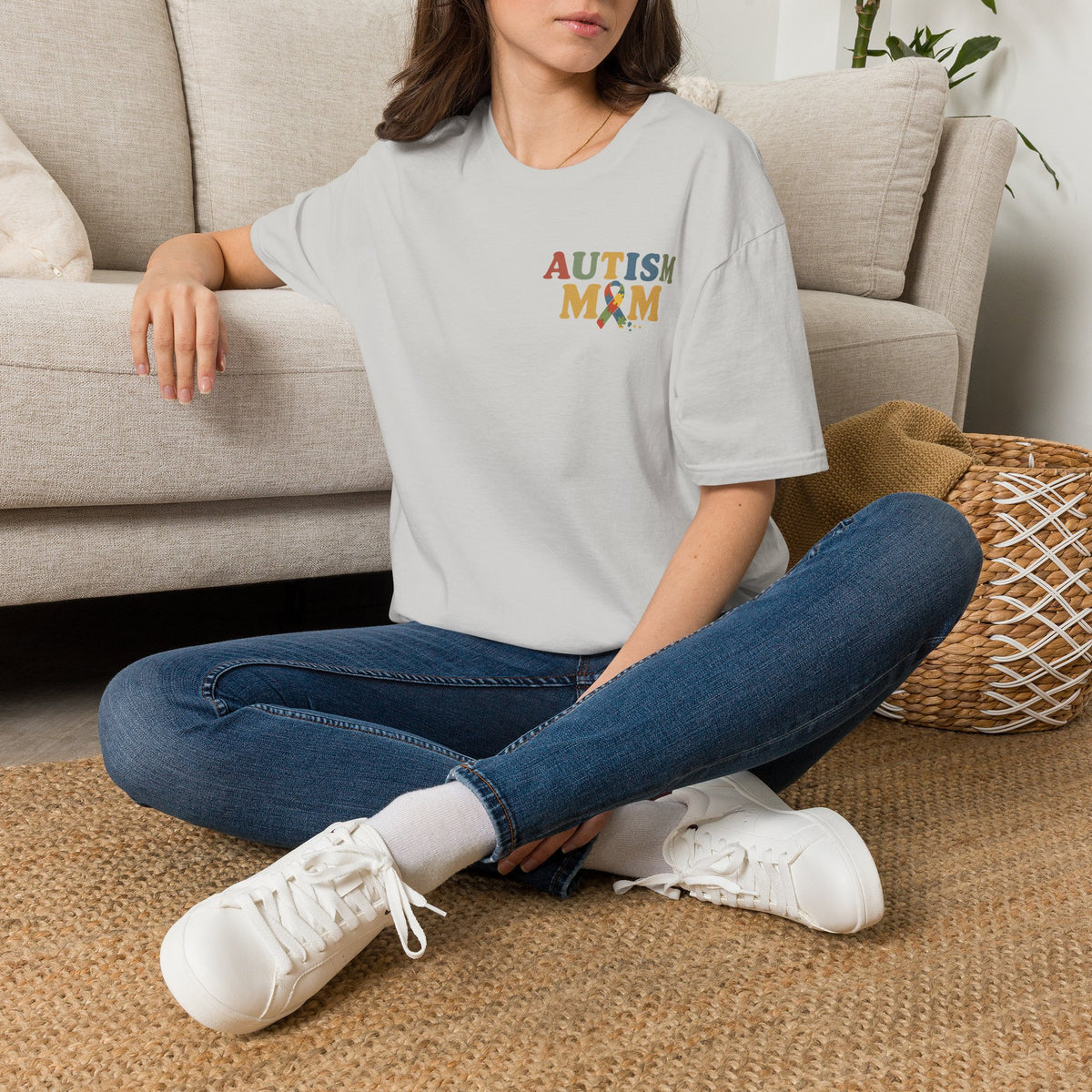 Autism Mom T-Shirt | Autism Awareness Ribbon, Supportive Mom Tee