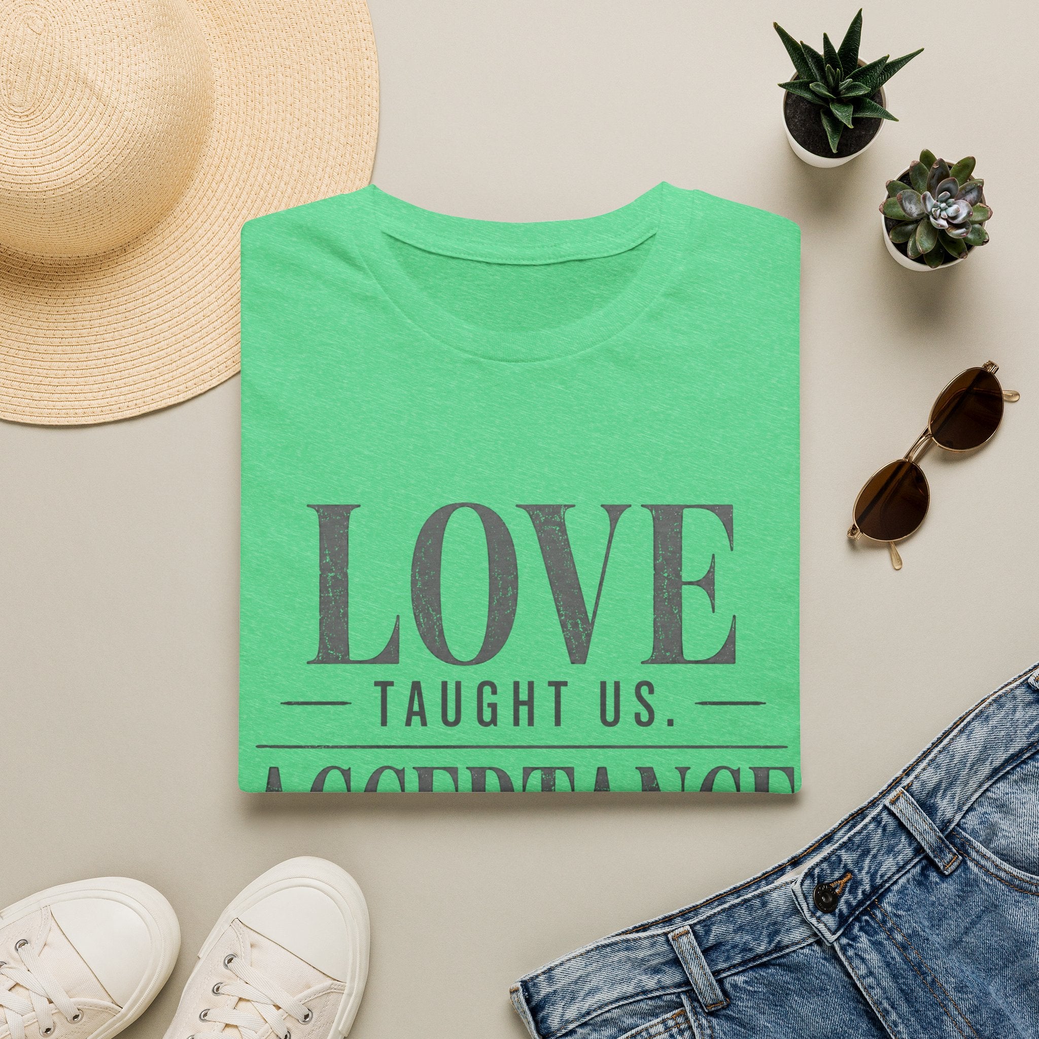 Love Taught Us Acceptance T-Shirt | Inspirational Typography Tee | Special Needs | Inclusion