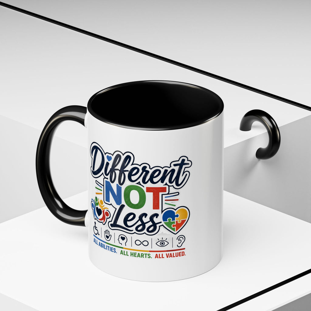 Different Not Less Accent Coffee Mug – Disability Pride Inspirational 11/15oz