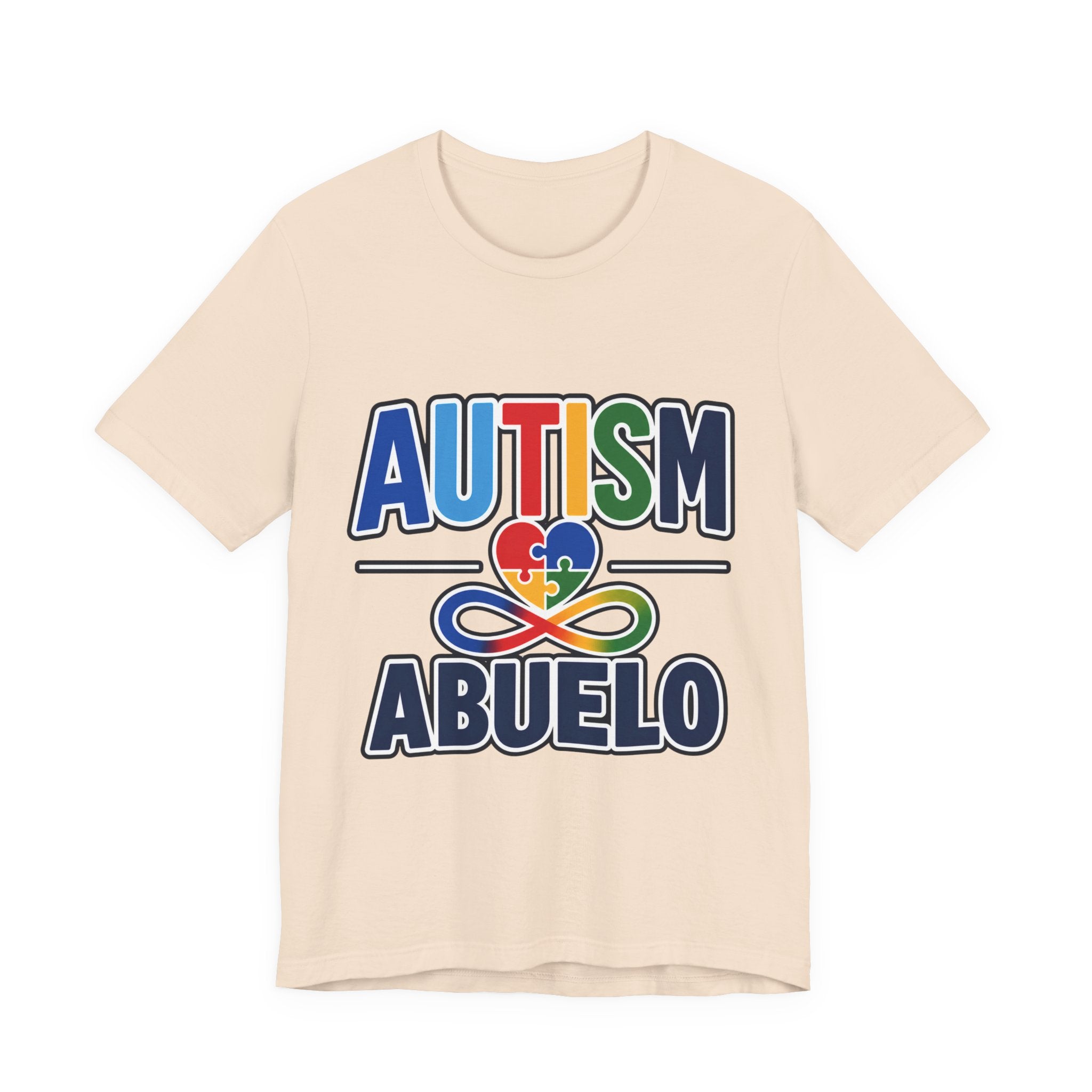Autism Abuelo Shirt | Proud Autism Grandpa T-Shirt | Spanish Grandpa Puzzle Heart Infinity Design | Autism Awareness & Acceptance Gift