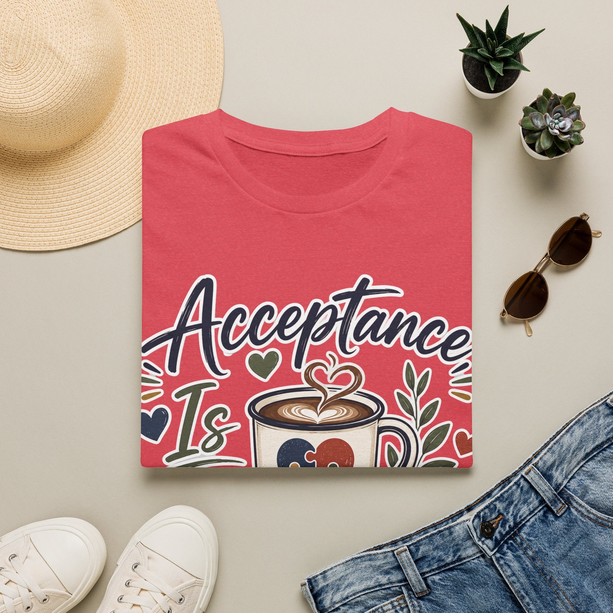Acceptance Is Always Brewing Shirt | Coffee Lover T-Shirt | Autism Acceptance Tee | Inclusive Graphic Shirt | Barista Gift