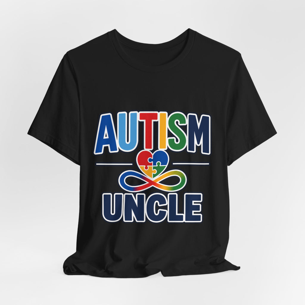 Autism Uncle Shirt | Proud Autism Uncle T-Shirt | Colorful Puzzle Ribbon Infinity Design | Autism Awareness & Acceptance Gift | Special Needs Family Apparel