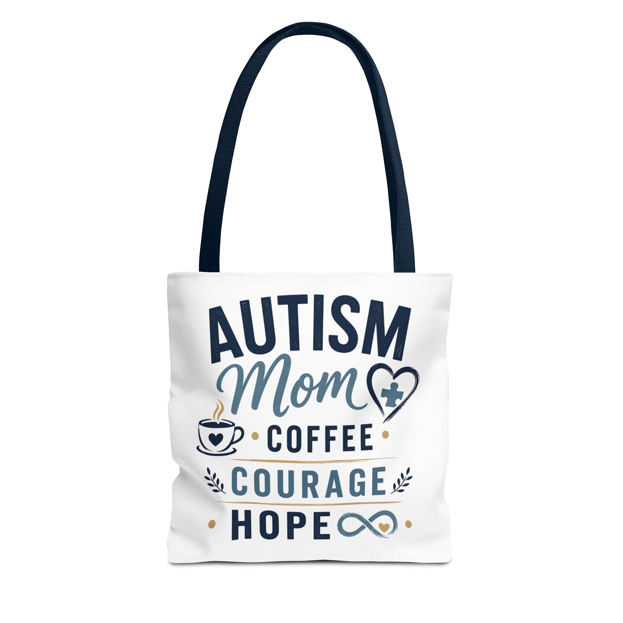 Autism Mom Coffee Courage Hope Tote Bag | Autism Acceptance Gift for Mom | Neurodiversity Canvas Tote | Special Needs Mom Bag