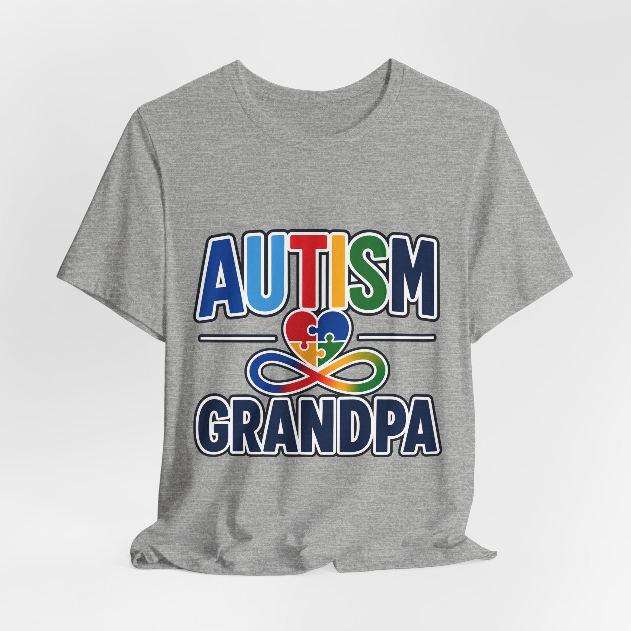 Autism Grandpa Shirt | Puzzle Heart Infinity T-Shirt | Proud Autism Grandpa Tee | Autism Awareness & Acceptance Gift for Grandpa