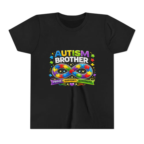 Autism Brother Shirt | Autism Sibling Tee | Infinity Puzzle Shirt | Proud Support Strength | Autism Acceptance Gift for Brother
