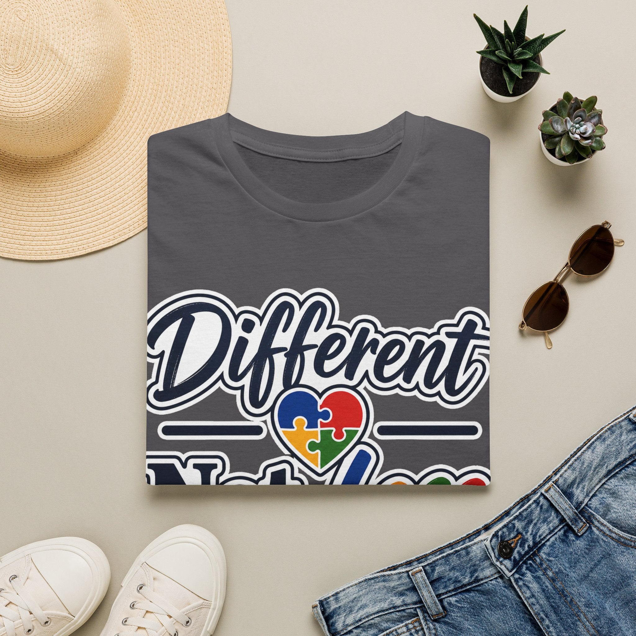 Different Not Less T-Shirt | Autism Awareness Puzzle Heart & Infinity Shirt