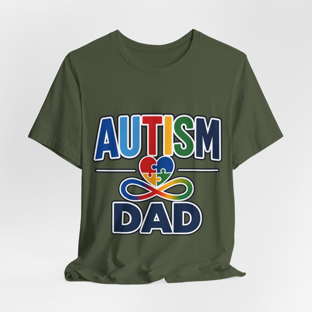Autism Dad Shirt | Proud Autism Father T-Shirt | Colorful Puzzle Heart Infinity Design | Autism Awareness Gift for Dad | Autism Acceptance Tee