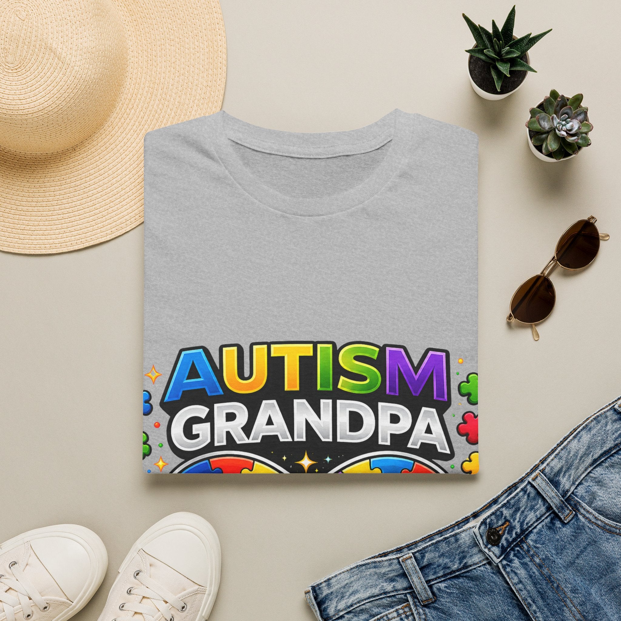 Autism Grandpa Shirt | Proud Autism Grandpa Tee | Puzzle Ribbon Infinity T-Shirt | Autism Awareness Gift for Grandpa