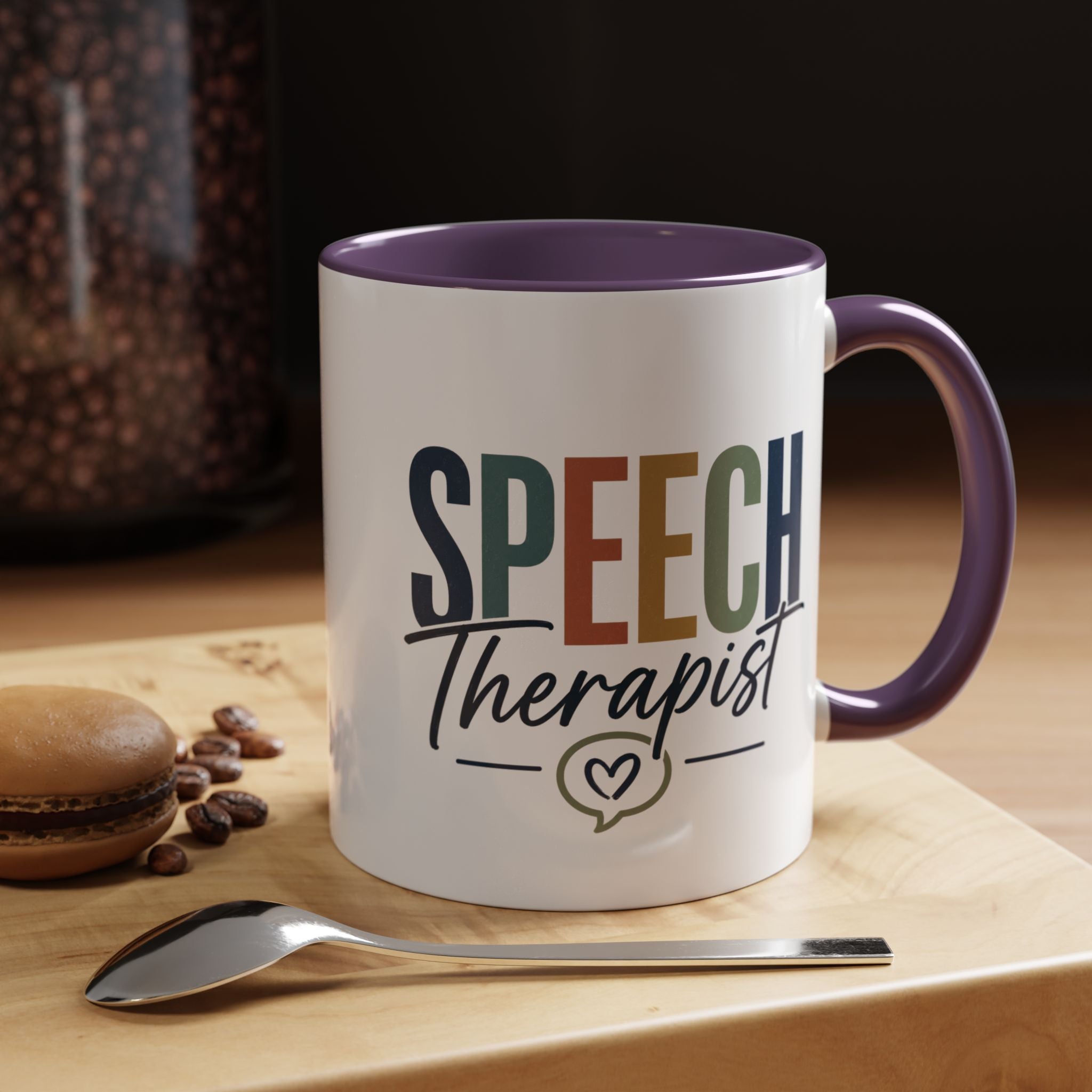 Speech Therapist Coffee Mug | Colorful Lettering Accent Mug