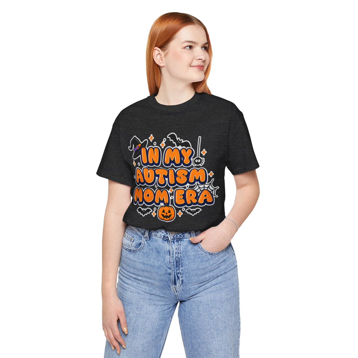 In My Autism Mom Era Tee | Halloween Pumpkin Witch Bat Spiderweb