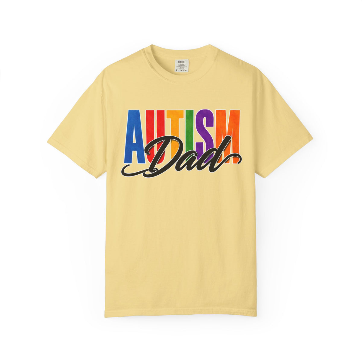 Autism Dad Shirt Autism Dad T Shirt Proud Autism Father Rainbow Block Letter Tee Autism Awareness Autism Acceptance Gift for Dad