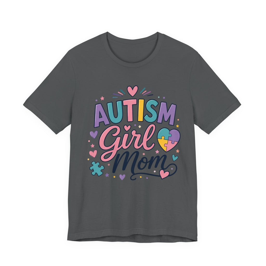 Autism Girl Mom T-Shirt | Puzzle Heart Mom Tee, Neurodiversity Support