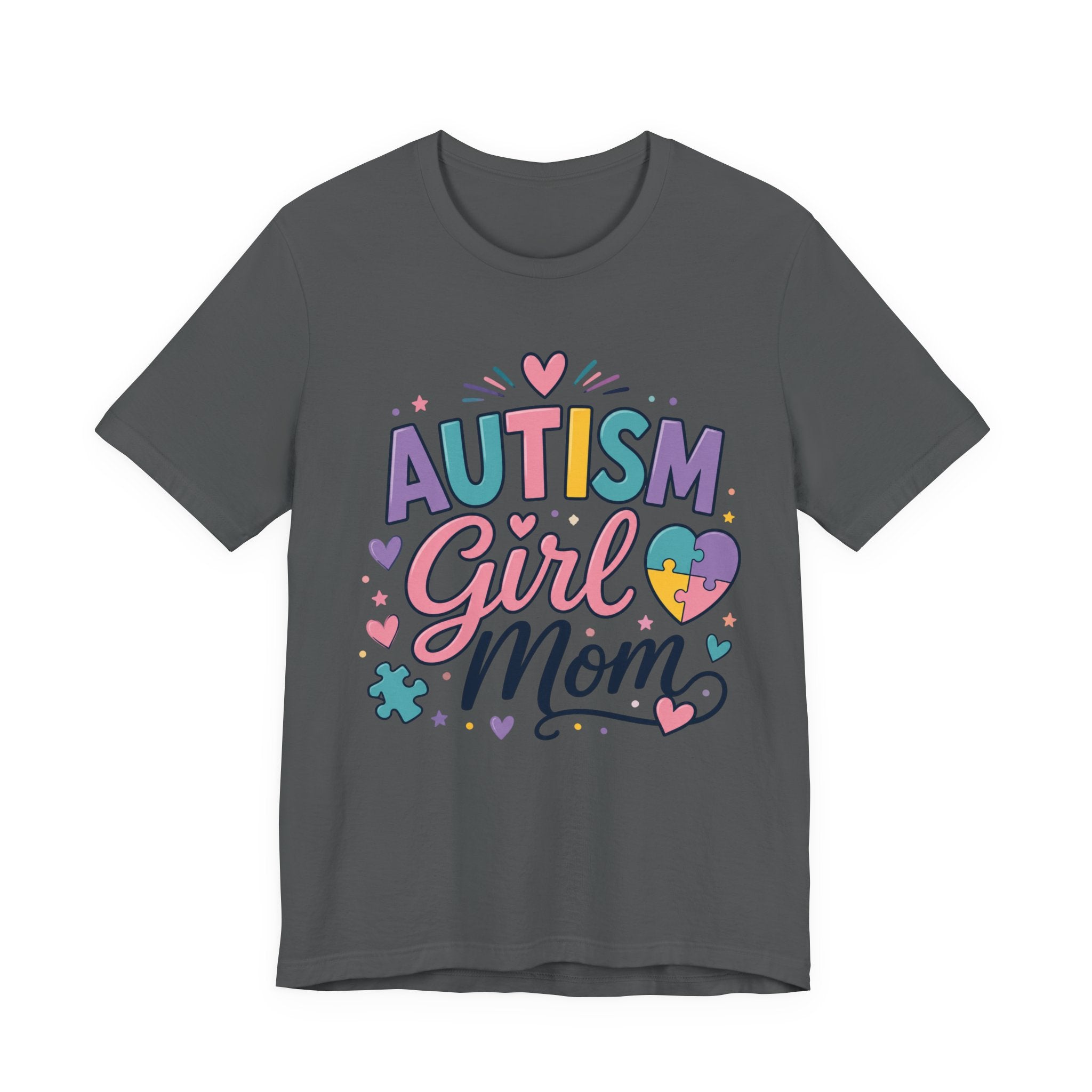 Autism Girl Mom T-Shirt | Puzzle Heart Mom Tee, Neurodiversity Support
