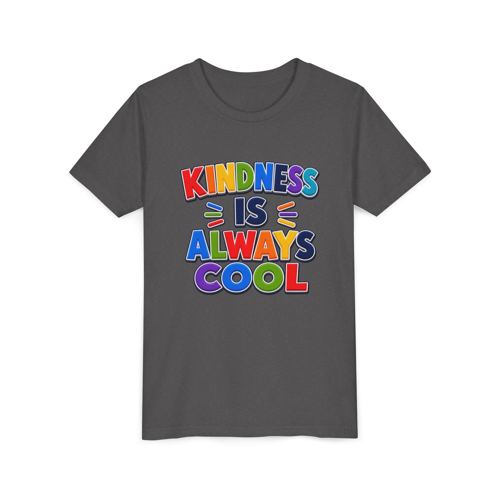 Kindness Is Always Cool youth tee | Rainbow Positive Message Shirt