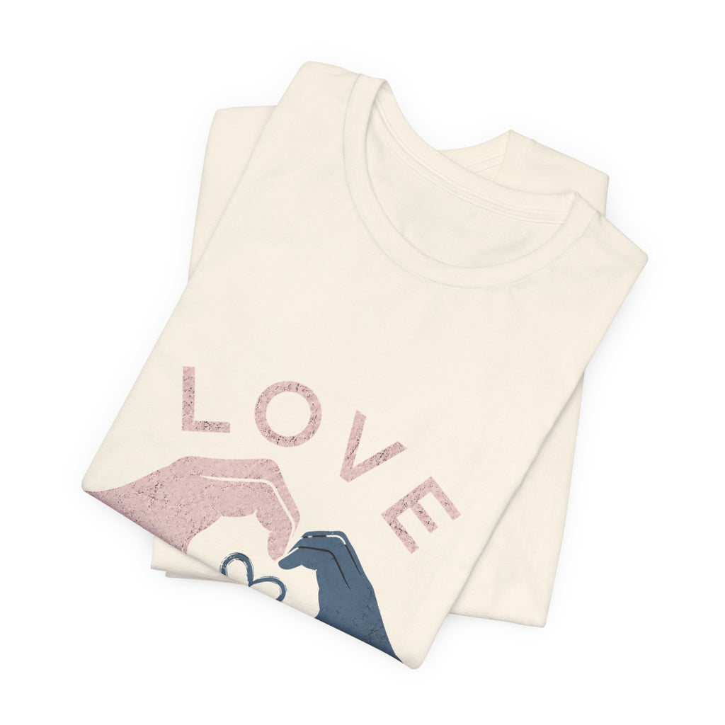 Love Makes Us Strong Autism Acceptance T-Shirt | Heart Hands Tee