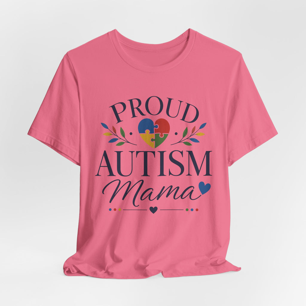 Proud Autism Mama T-Shirt | Puzzle Heart Mom Tee
