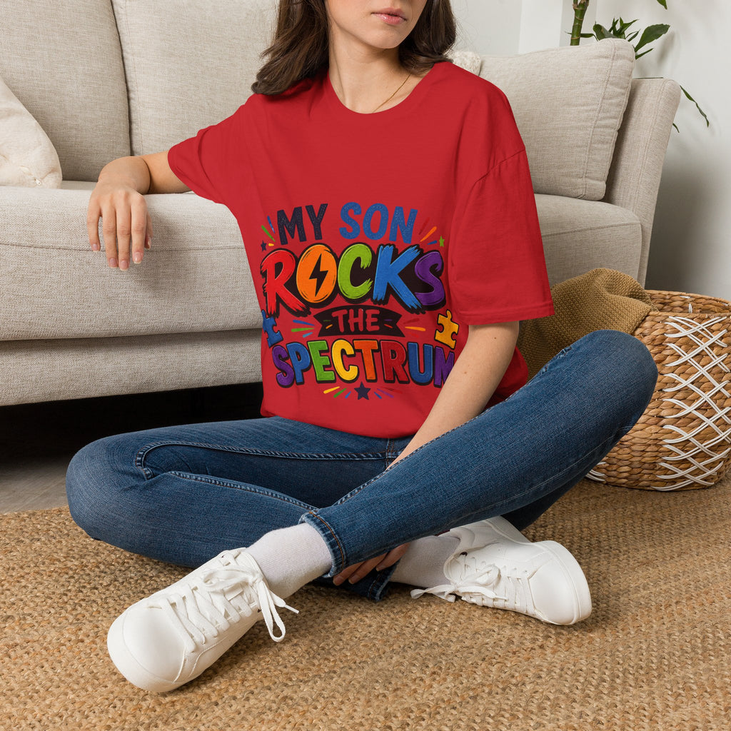 My Son Rocks the Spectrum Shirt, Autism Mom Shirt, Proud Autism Parent Tee, Autism Acceptance T-Shirt, Special Needs Mom Apparel