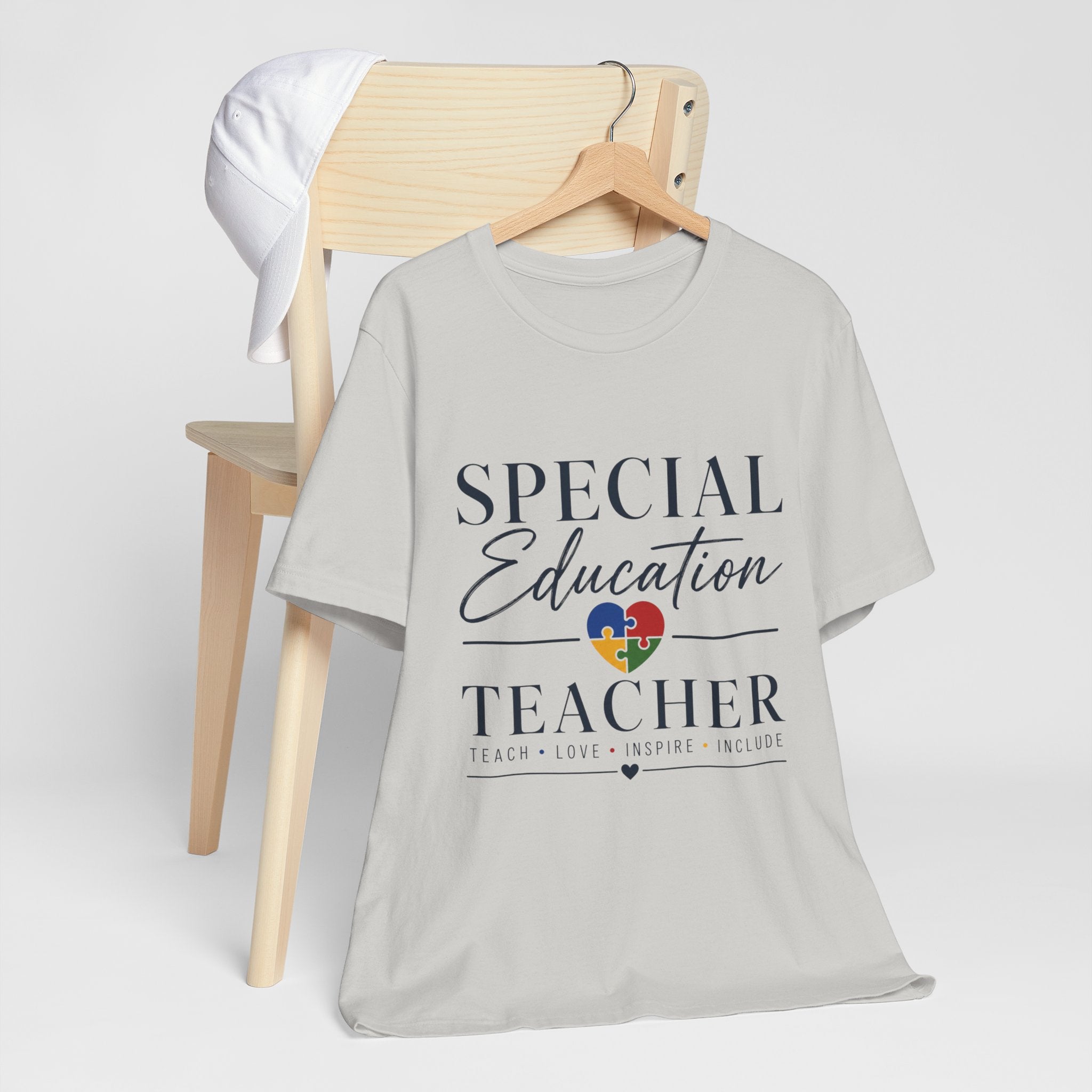 Special Education Teacher Shirt | Teach Love Inspire T-Shirt | Puzzle Heart Graphic Tee | Autism Acceptance Gift | Inclusive Teacher