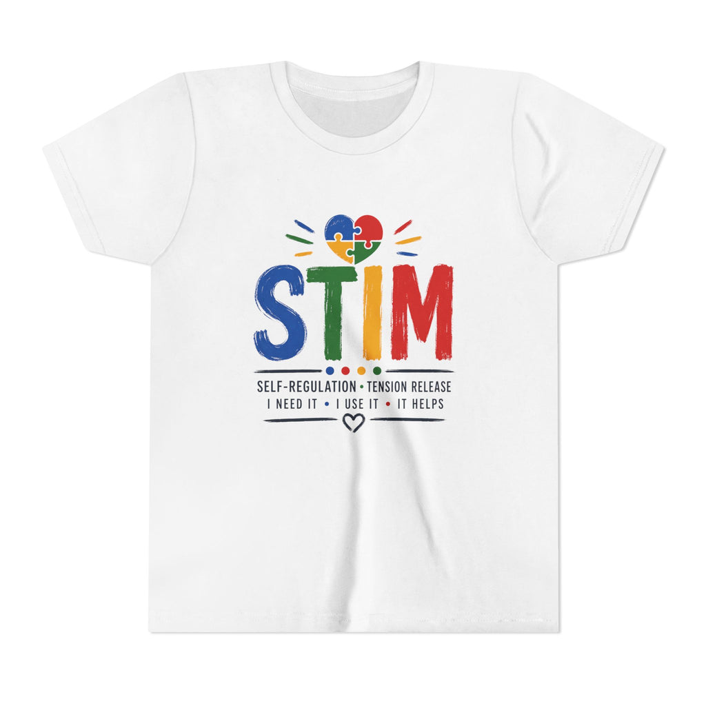 Sensory STIM Pride Heart Youth Tee | Autism Sensory Regulation Shirt