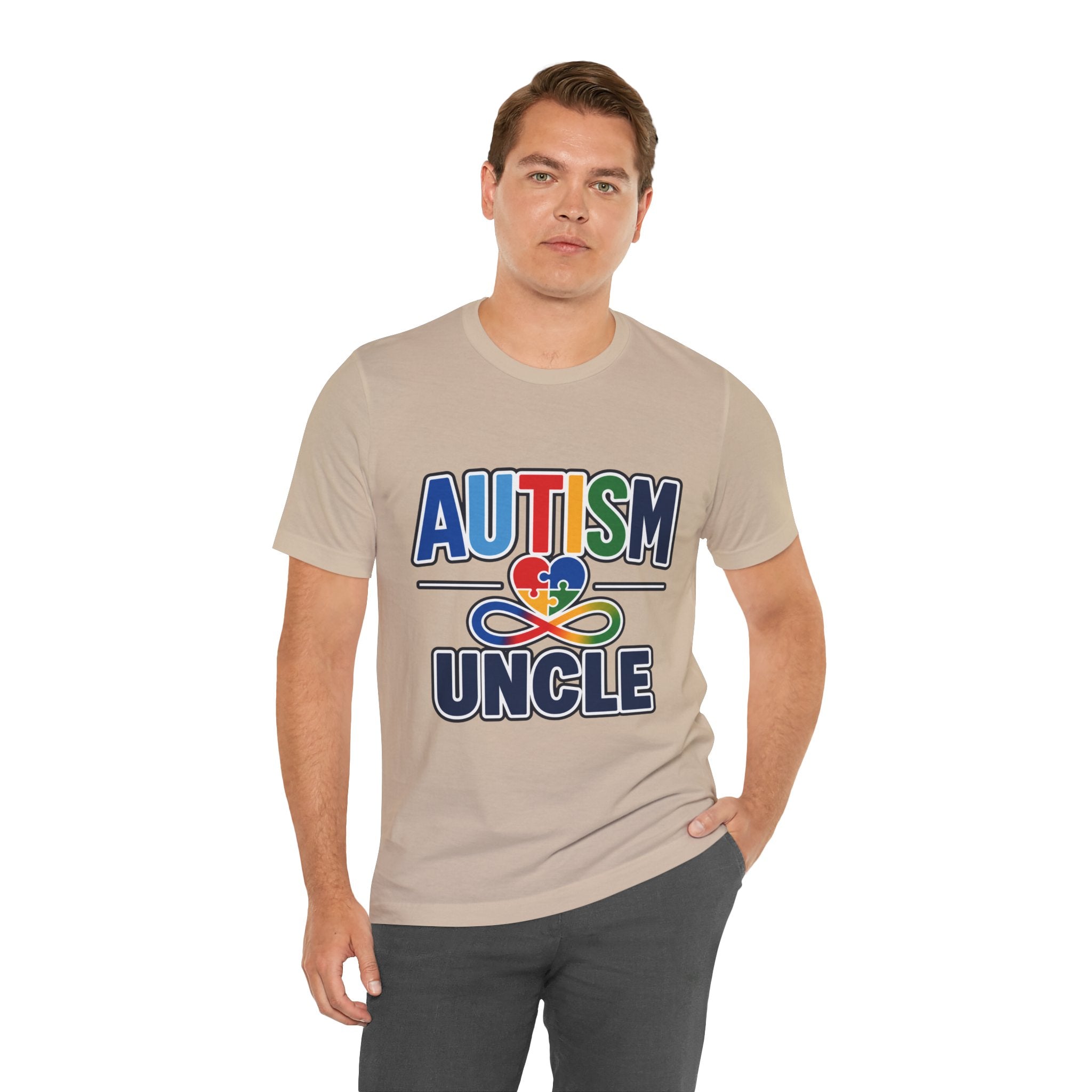 Autism Uncle Shirt | Proud Autism Uncle T-Shirt | Colorful Puzzle Ribbon Infinity Design | Autism Awareness & Acceptance Gift | Special Needs Family Apparel