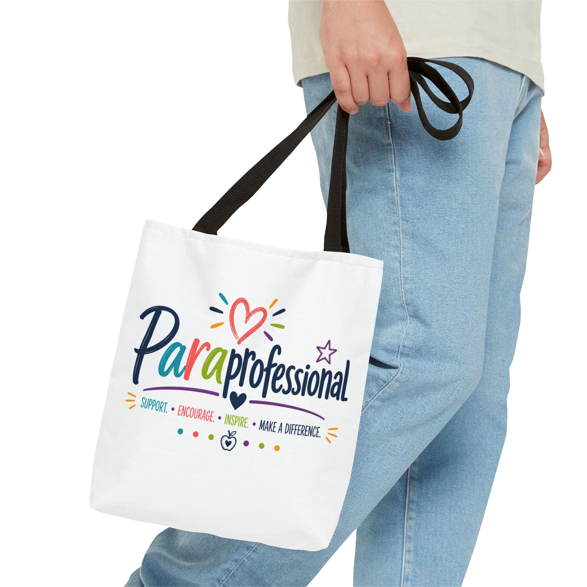 Paraprofessional Heart Logo Tote Bag | School Staff Appreciation