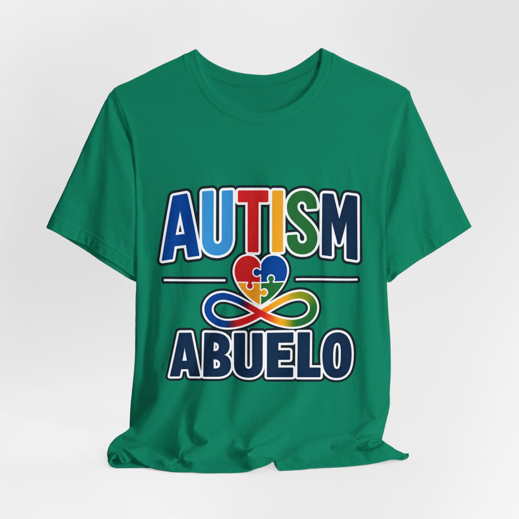 Autism Abuelo Shirt | Proud Autism Grandpa T-Shirt | Spanish Grandpa Puzzle Heart Infinity Design | Autism Awareness & Acceptance Gift