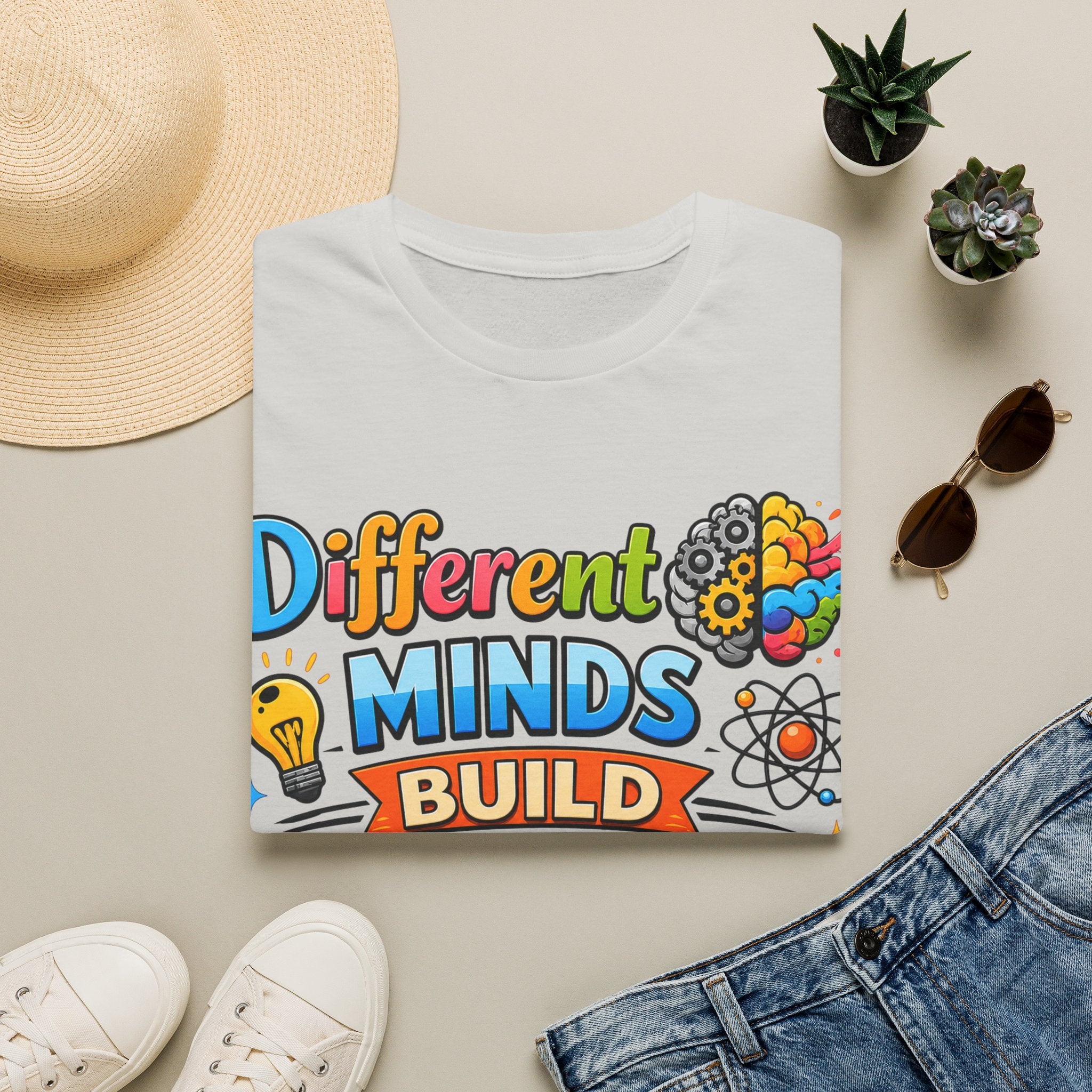 Different Minds Build Better Worlds T-Shirt | Inclusive Neurodiversity Tee