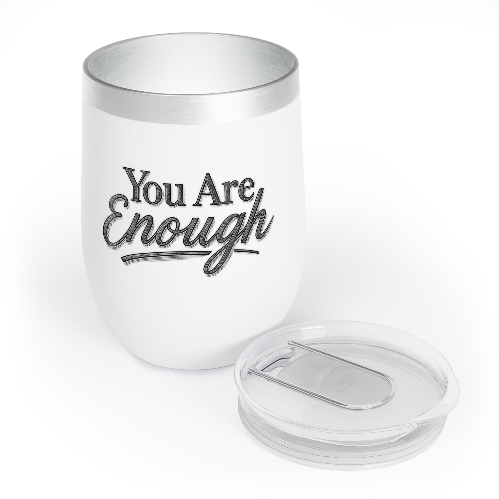 You Are Enough Wine Tumbler Inspirational Wine Cup Mental Health Gift Self Love Travel Tumbler Positive Affirmation Stainless Steel Cup