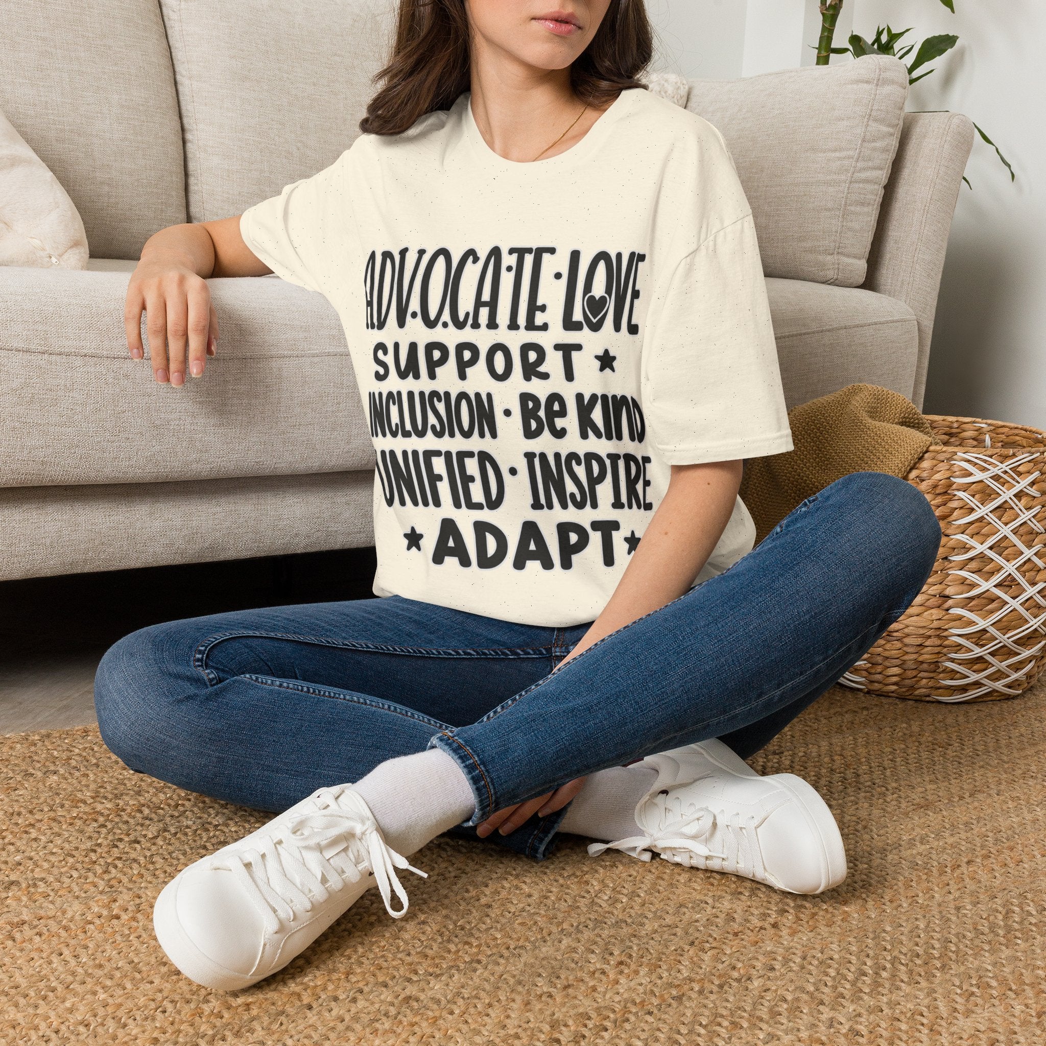 Advocate Support Inclusion Love T-Shirt, Disability Awareness Shirt, Inclusive Typography Tee, Disability Advocate Gift