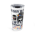 Autism Acceptance Coffee Mom 20oz Tumbler | Messy Bun Travel Mug | Puzzle Heart Insulated Cup | Special Needs Mom Gift