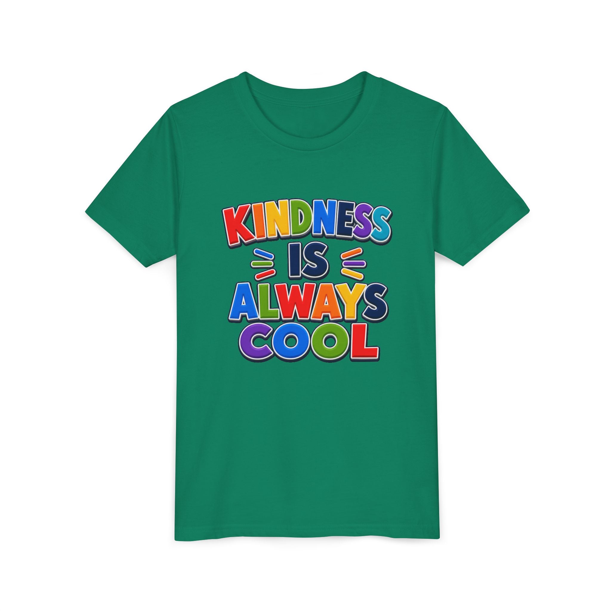 Kindness Is Always Cool youth tee | Rainbow Positive Message Shirt