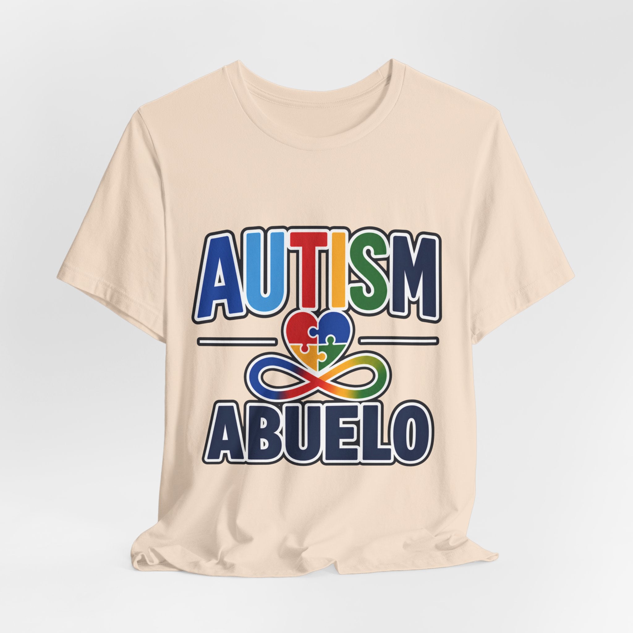 Autism Abuelo Shirt | Proud Autism Grandpa T-Shirt | Spanish Grandpa Puzzle Heart Infinity Design | Autism Awareness & Acceptance Gift