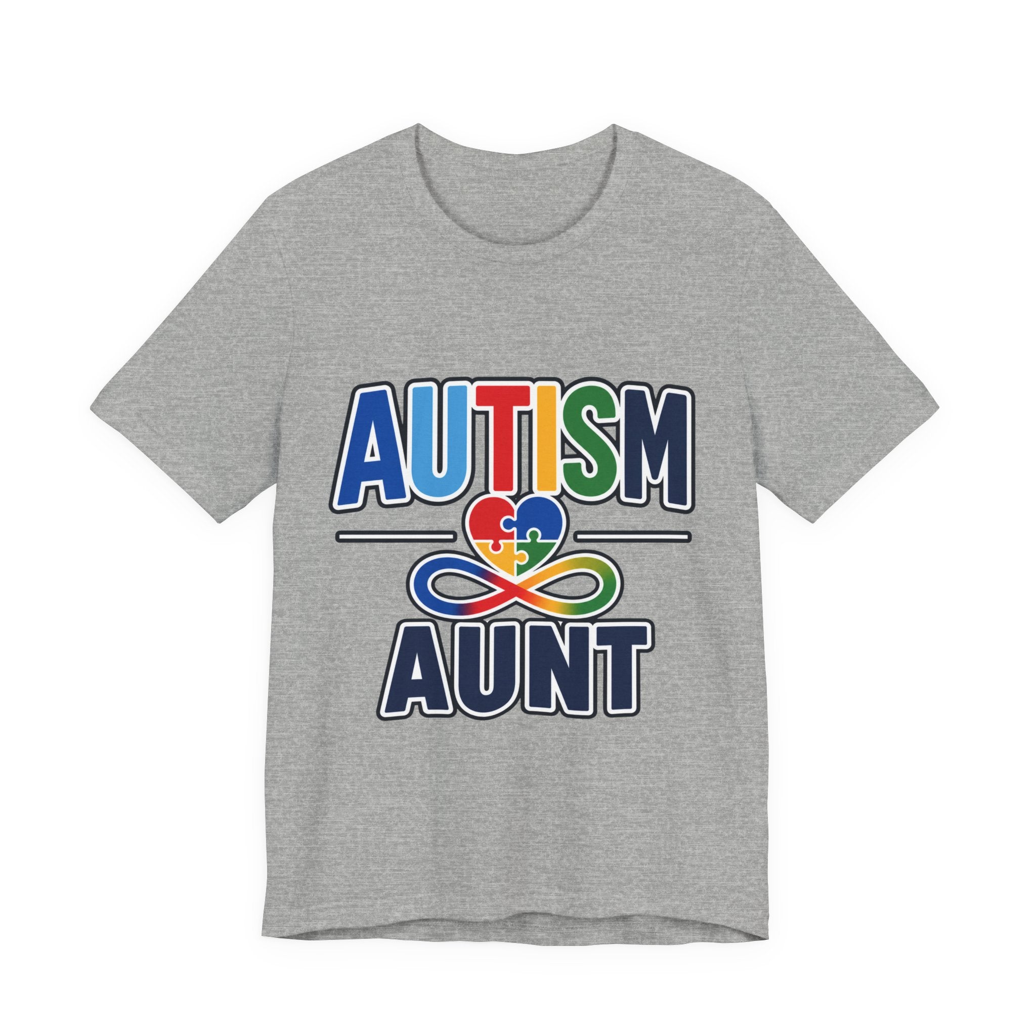 Autism Aunt Shirt | Colorful Puzzle Heart Tee | Autism Acceptance Gift for Aunt | Neurodiversity Awareness T-Shirt | Family Apparel