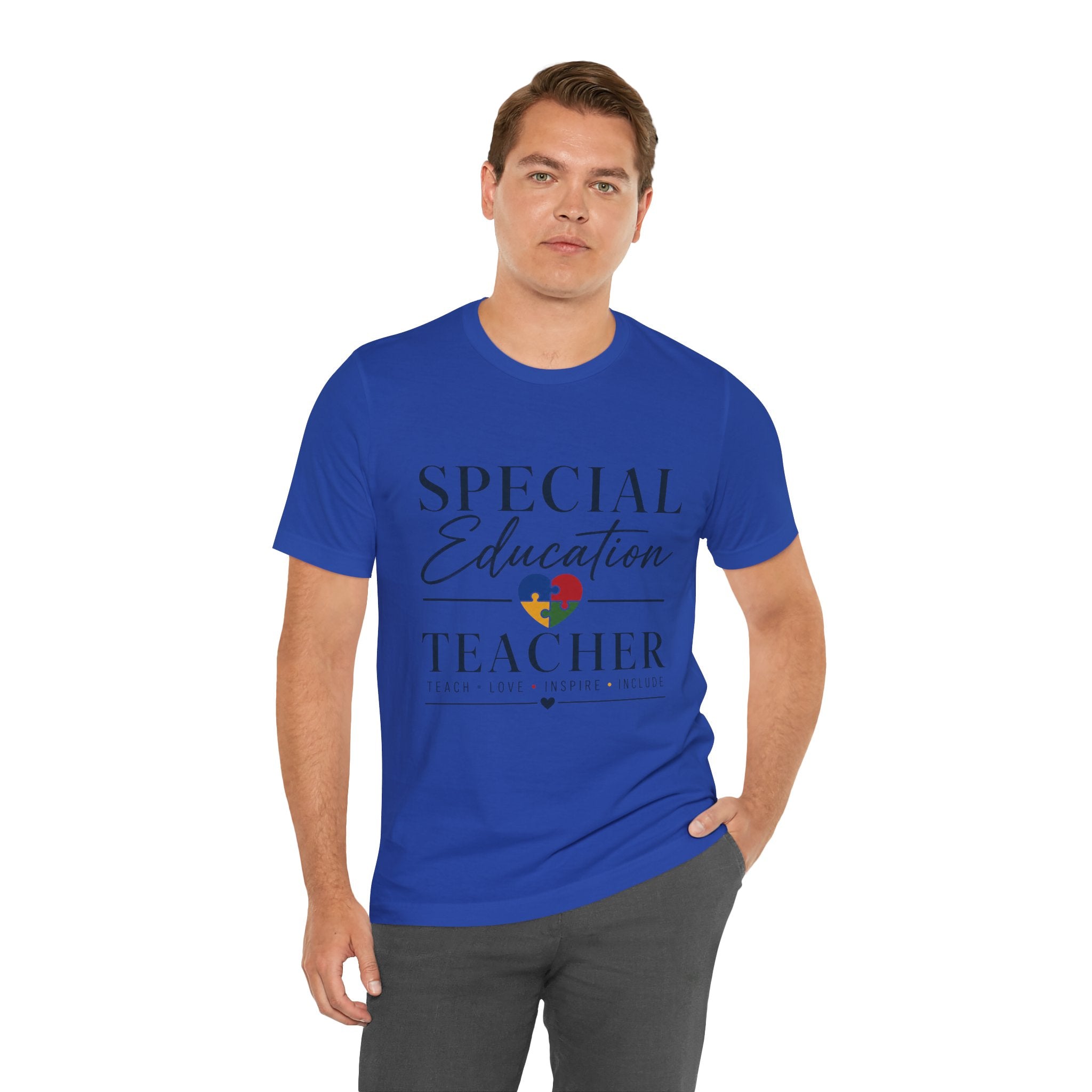 Special Education Teacher Shirt | Teach Love Inspire T-Shirt | Puzzle Heart Graphic Tee | Autism Acceptance Gift | Inclusive Teacher