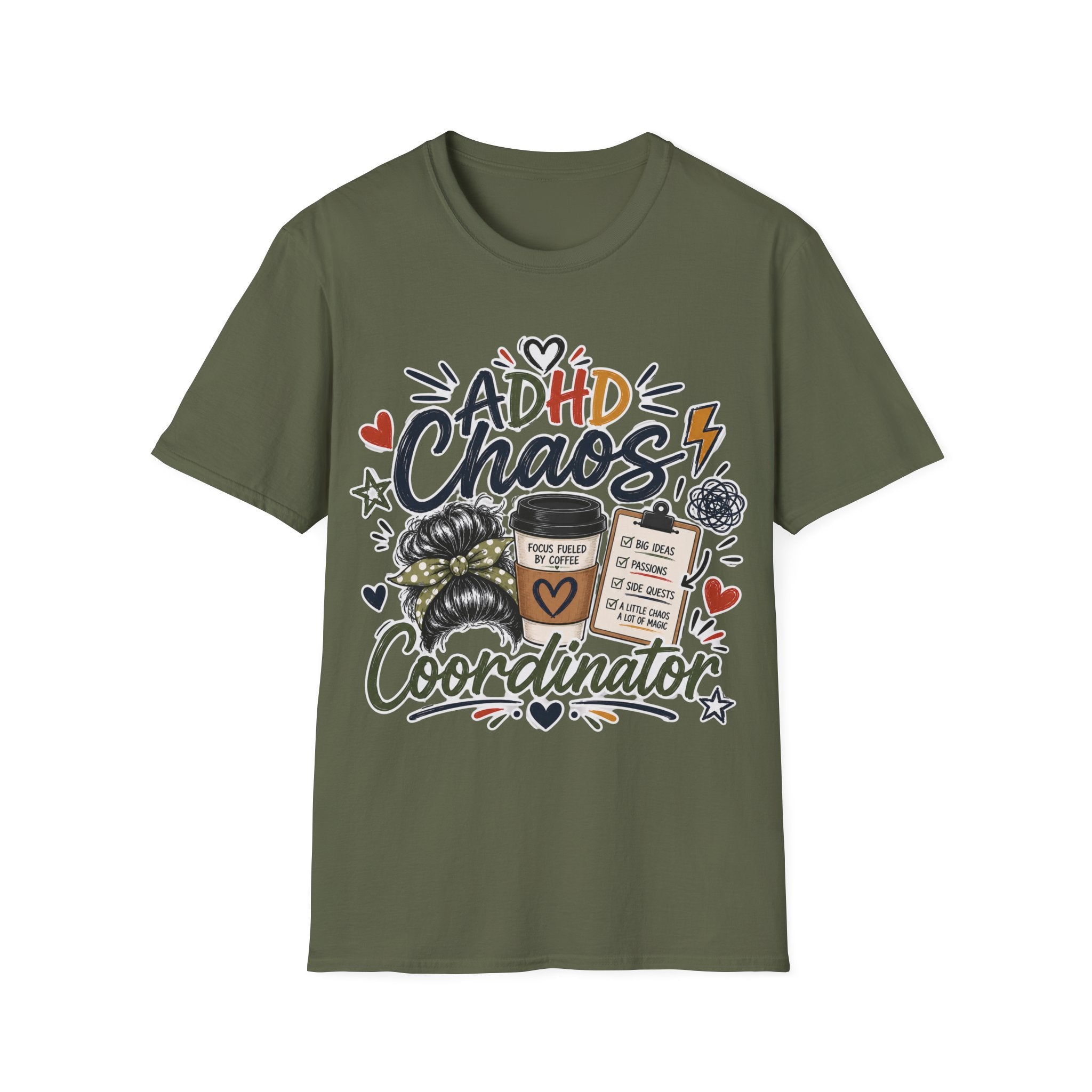 ADHD Chaos Coordinator Shirt | Funny ADHD T-Shirt | ADHD Awareness Graphic Shirt | Mental Health Gift | Coffee & Chaos Apparel
