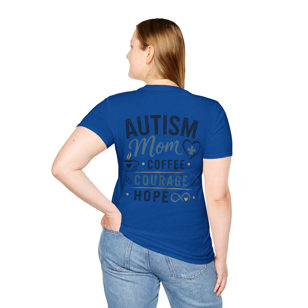 Autism Mom Shirt | Coffee Courage Hope Tee | Autism Mama T-Shirt | Special Needs Mom Gift | Autism Awareness Apparel | Neurodiversity